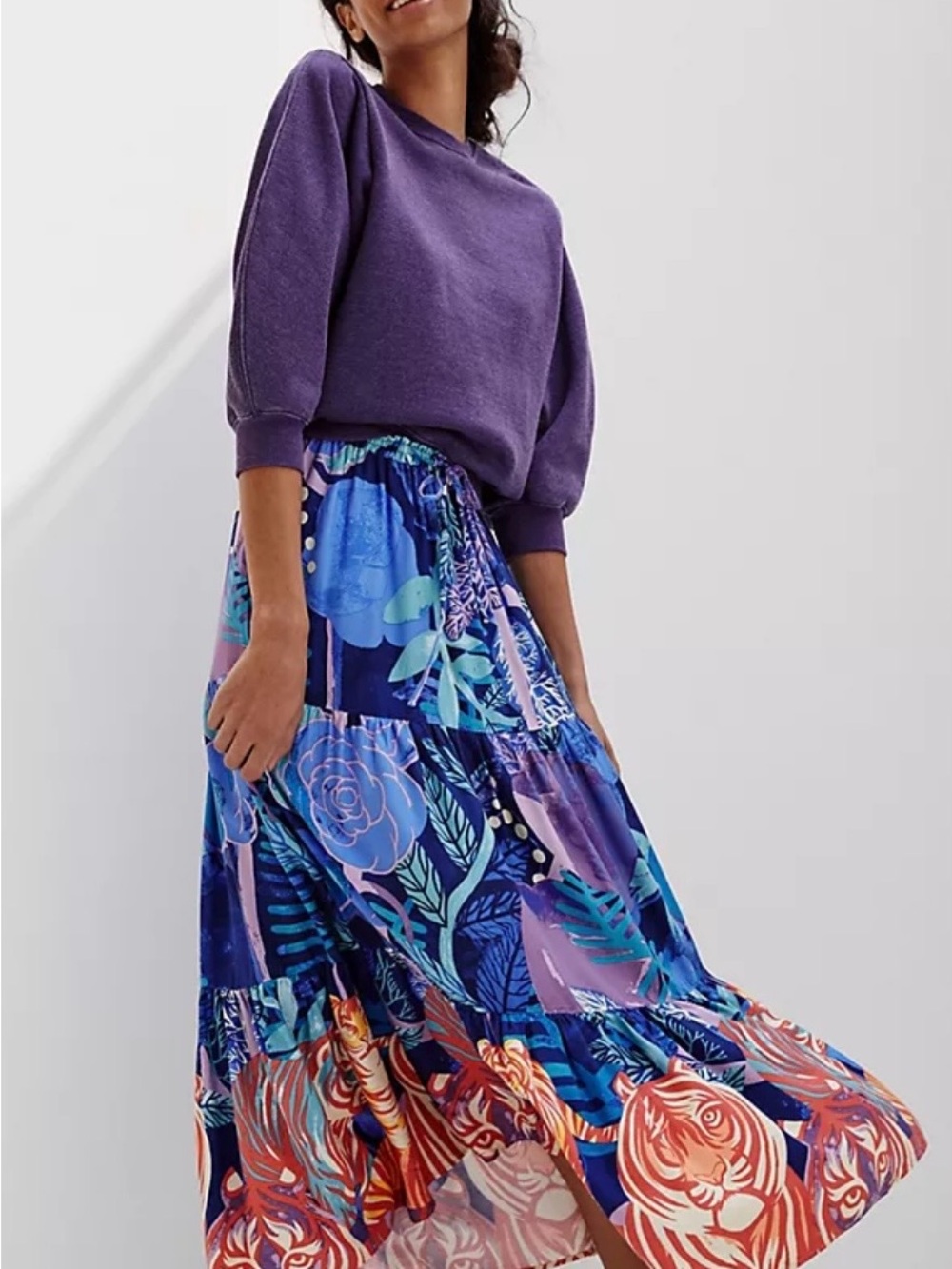 The Art of Anthropologie Featuring Cecilia Pettersson Bea Tiered Maxi Skirt.